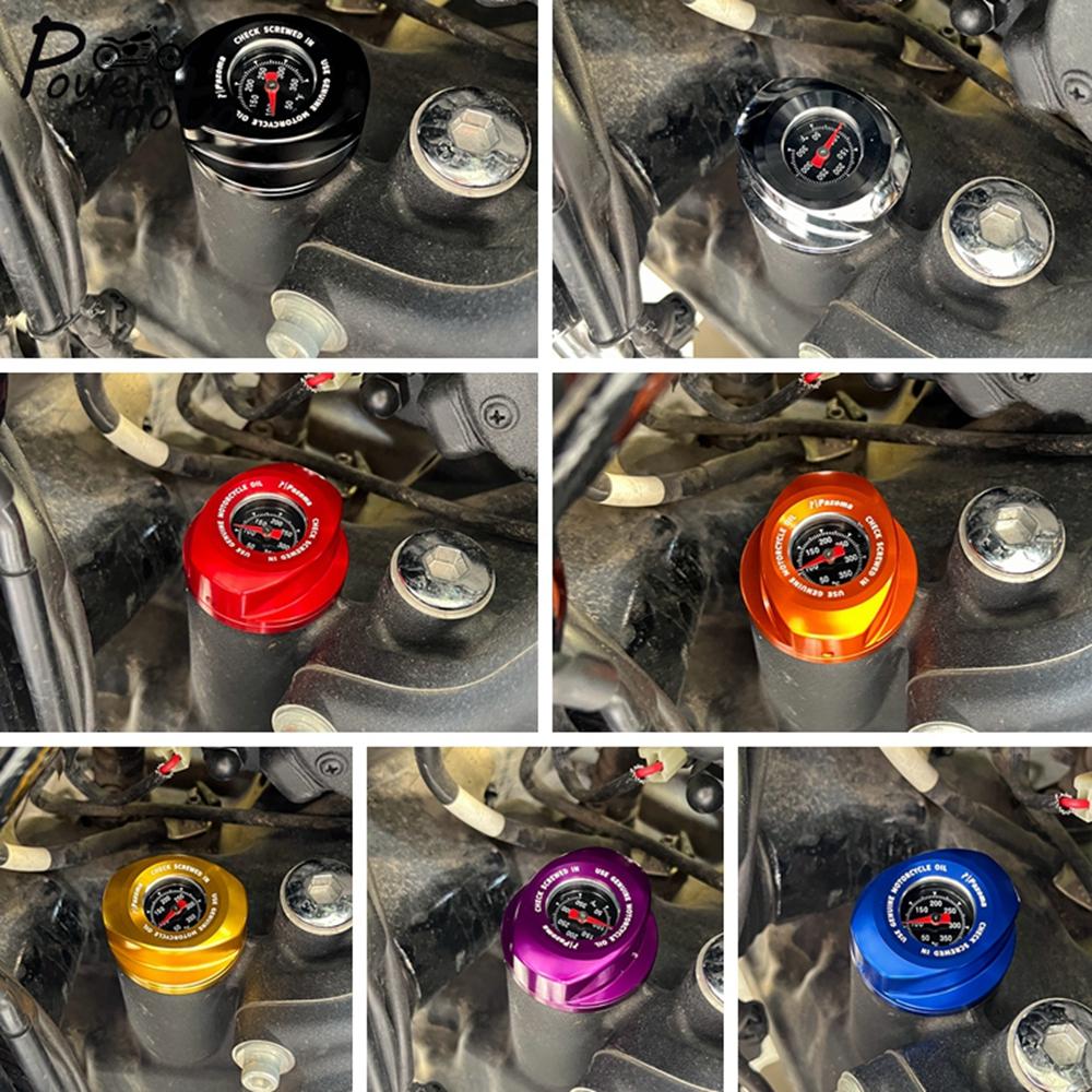 Motorcycle Engine Oil Dipstick W/ Plug Oil Temperature Gauges For Harley Touring Electra Glide FLH FLHFB FLHT P K KL CU 2017-24