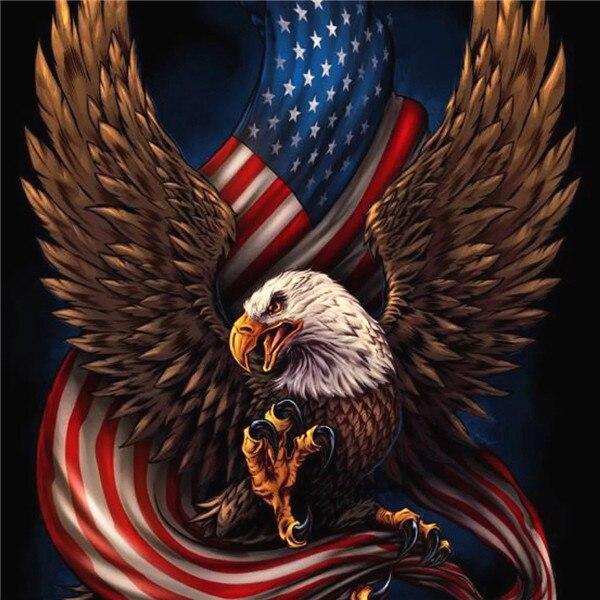 Full Square 5D Diamond Painting Eagle DIY Diamond Embroidery Animal Rhinestone Picture Cross Stitch Decoration