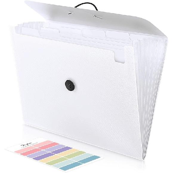 SKYDUE Accordion File Organizer, Expanding File Folder with 7 Pockets, Portable Receipt Paper Bill Document Organizer, Letter/A4 Size Filing Folder