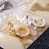 European-American Retro Oval Textured Earrings - Simple, Stylish, Irregular, French Light Luxury Design.
