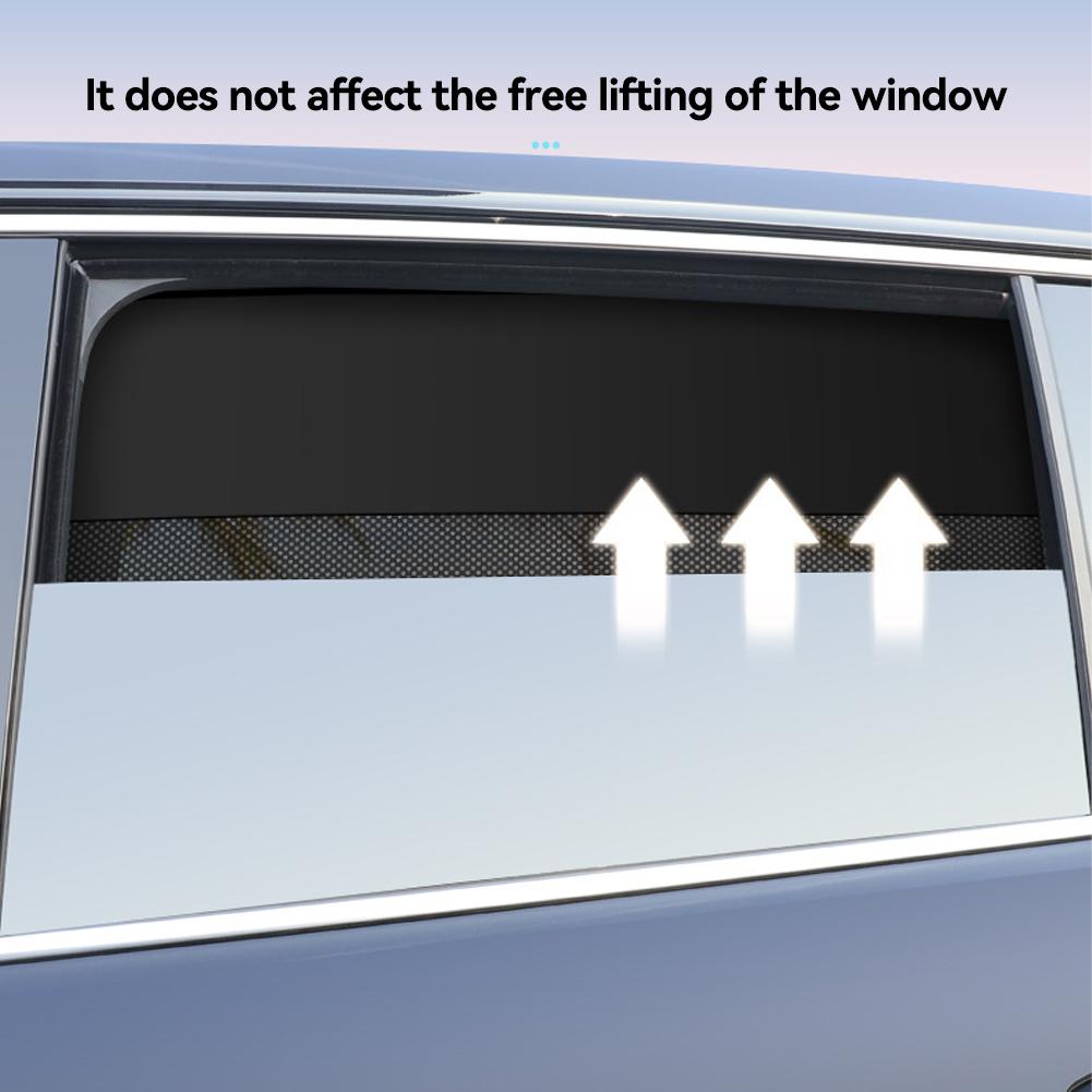 Magnetic Car Sun Shade Curtain Dual- layer Mesh Window Shade Sun Protection Heat Blocking