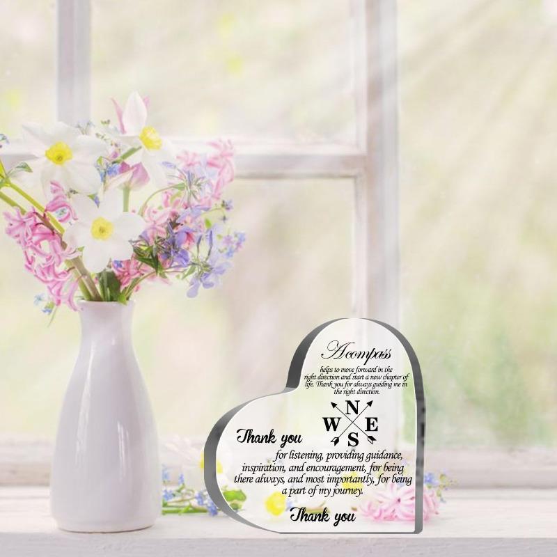 Compass Heart Thank You Gift - Appreciation Keepsake for Mentors & Leaders