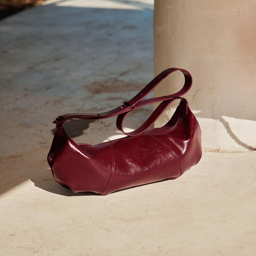 2025 New Fashion Design Genuine Leather Dumpling Bag Versatile Lazy Style Commuter Crossbody Bag for Women