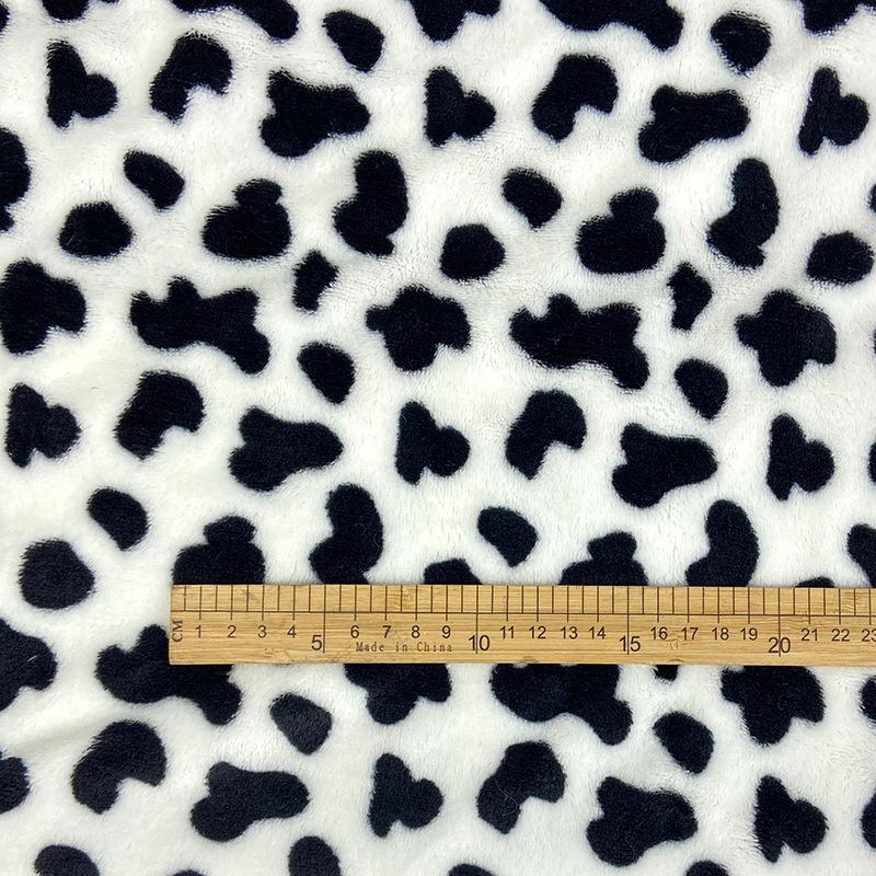 Oboustranný flanelový materiál s kravským potiskem a korálového rouna na pyžama a župan