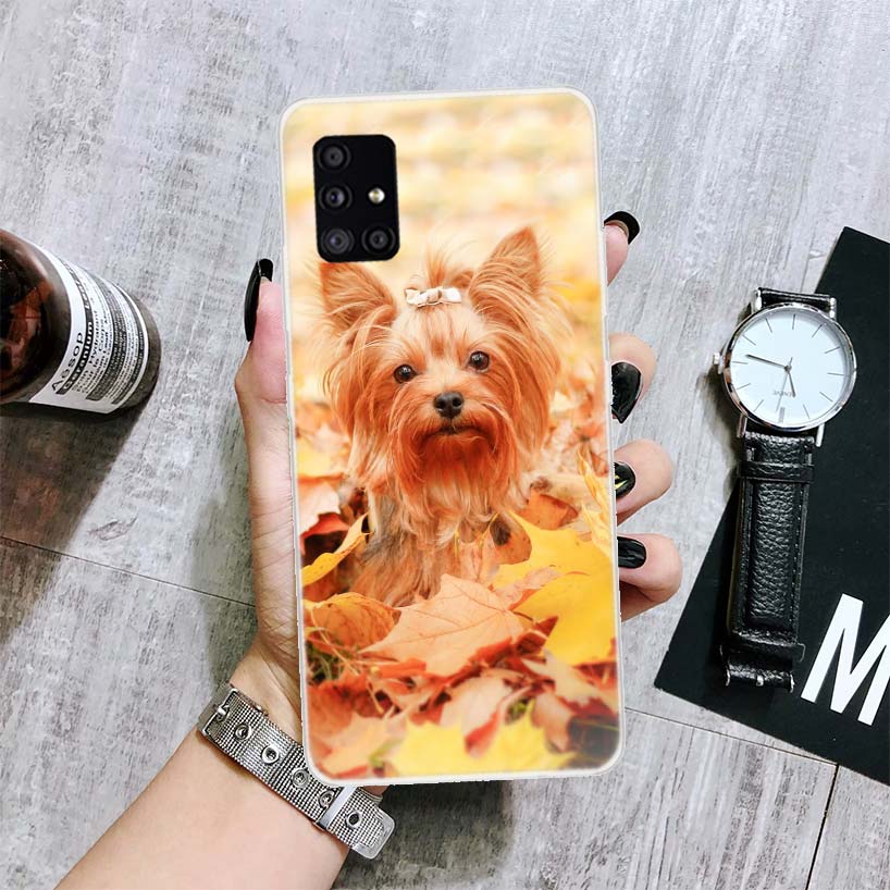 Yorkshire Terrier Dog Puppy Phone Case For Samsung Galaxy A52 A32 A22 A12 A02S A50S A30S A51 A31 AA71 Note 20 Ultra 10 S10 Plus