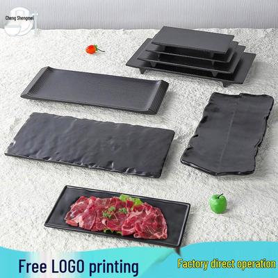 Piatto Rettangolare Nero Opaco Giapponese per Sushi e BBQ