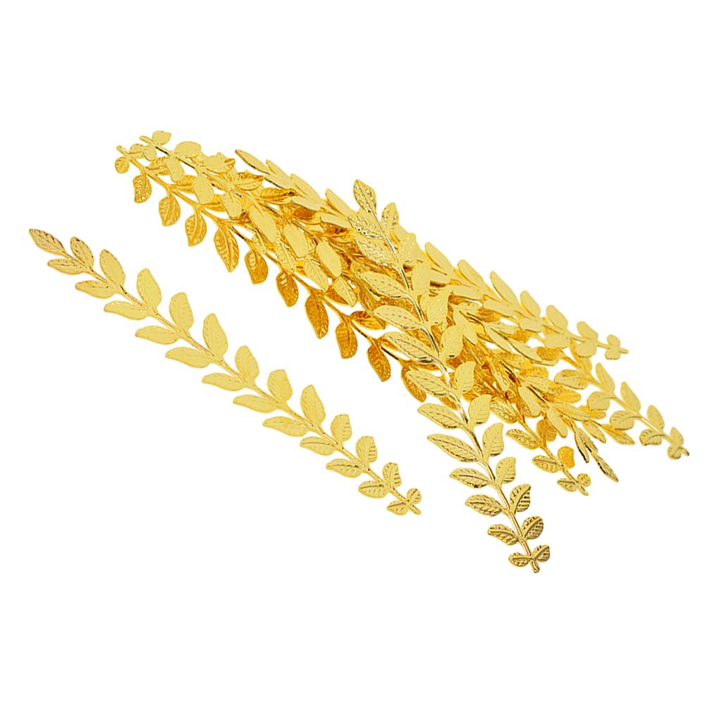 20 peças em formato de ramo de folha longa joias fazendo descobertas 120 mm prata/dourado