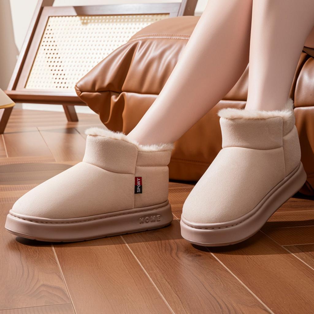 Cotton Shoes for Men and Women In Winter, with A Bag Heel and Velvet for Indoor Warmth, Thick Soled Cotton Shoes for Men