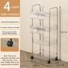 Portable Rolling Cart Storage Transparent Shelfs Multilayer Wheel Storage Rack Trolley Mobile Shelf Widening and Raising Storage