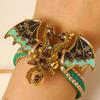 Vintage Hand Woven Dragon Hand Rope Enamel Diamond Inlaid Flying Dragon Jewelry Waterproof for Travel Wear
