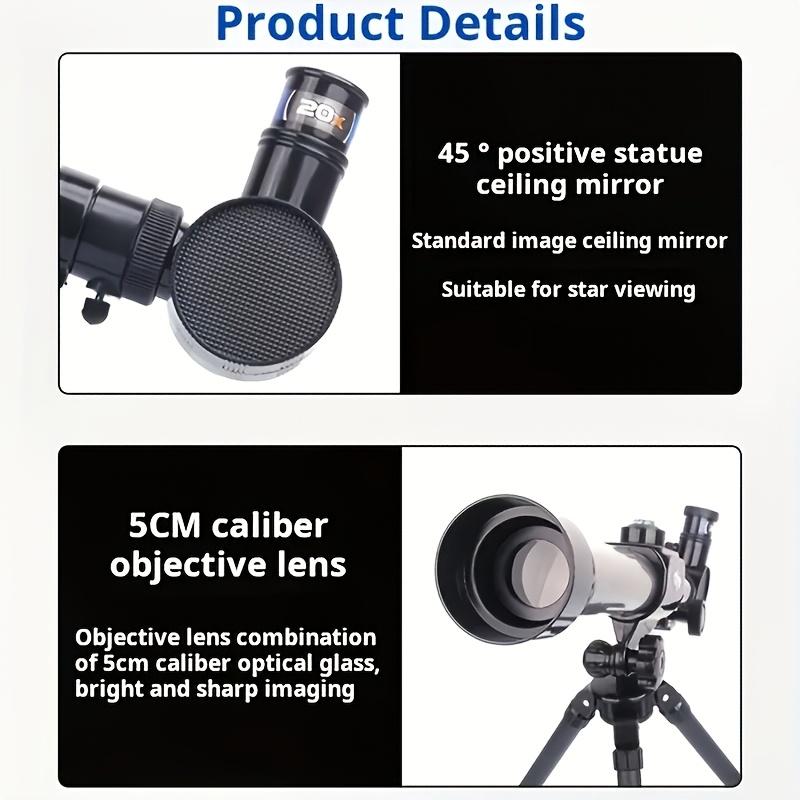 Manual Astronomical Telescope & Suitable for Beginners, 40 Magnification with Objective, Stargazing & Amateur Astronomy, Portable HD Telescope Gift
