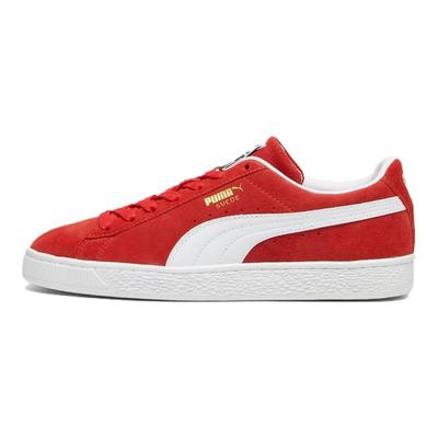 Suede Men Low-top Classic Comfort Skate Shoes Red White 399781-02