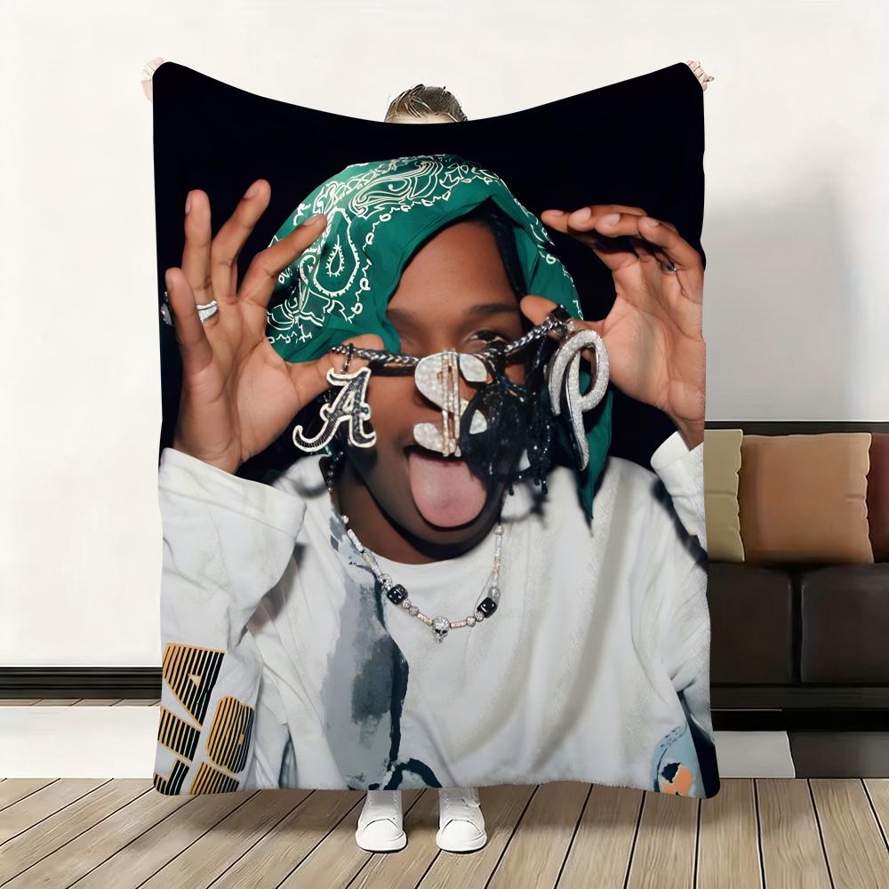 A$Aps R-Rocky A-Asap Throw Flannel Fluffy Soft Blanket Warm Skin-Friendly Throw For Sofa Bed Office Nap Winter