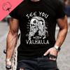 American Beard Warrior Tactical Skull Unisex T Shirt Til Valhalla Cotton T-Shirt Short Sleeve O-Neck T-shirt Casual Men’s Top