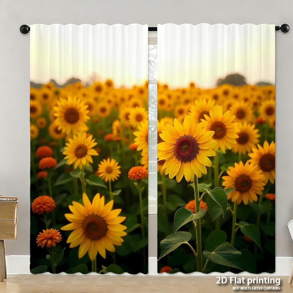 Piece Set High Definition Digital Printed Curtainsautumnpumpkinsorangewhiteleavesfallstylehome Decoration Style Curtain Made Of Polyester