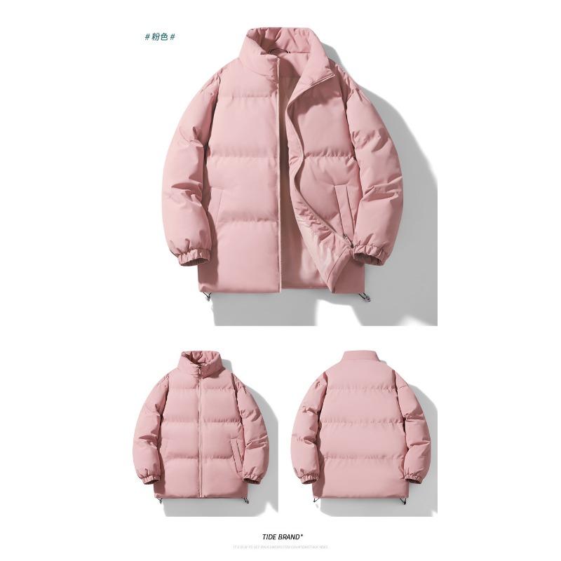 2025 Men's and Women's Stand-up Collar Bread Jackets, Down Warm Thickened Jackets, Couples, American Trend Cotton Clothes