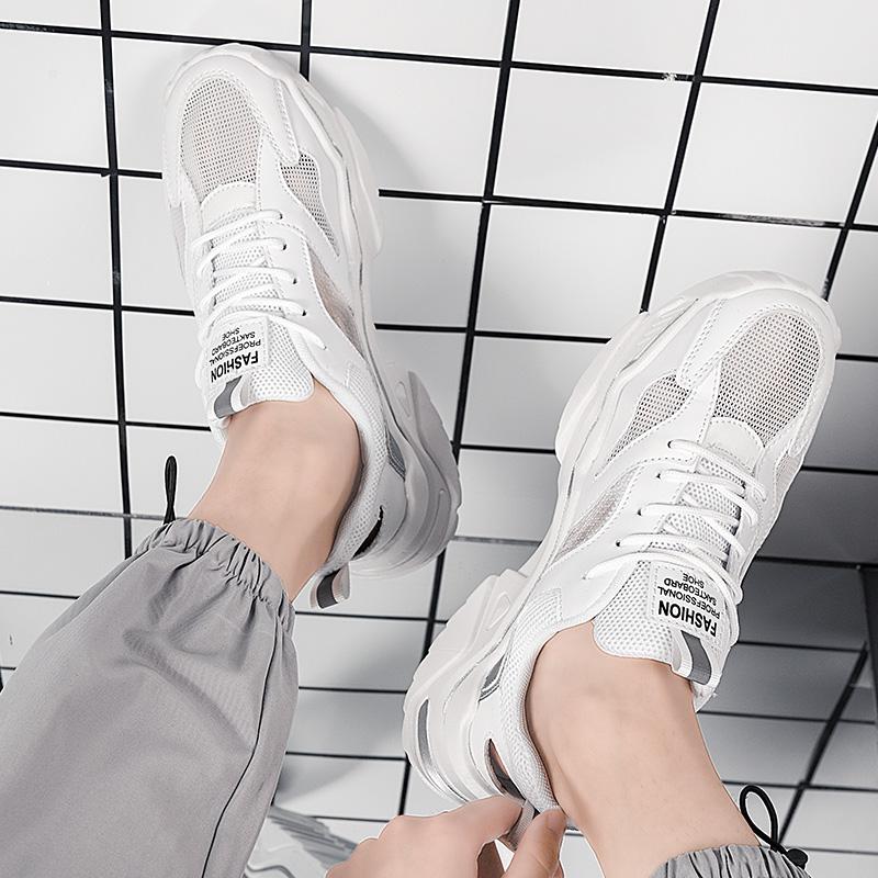 Men 'S Comfortable Sports Shoes Summer Mesh Hollow Breathable Men 'S Running Shoes Anti -Leisure Versatile Men 'S Vulcanized Shoes