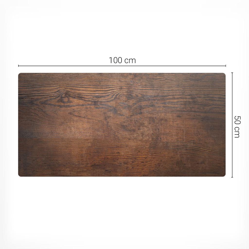 Vinyl Desk Mat with Stylish Wood Grain Print 100x50 cm