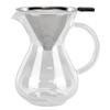 400ml Glass Coffee Pot Kettle Heat Resistant Pour Over Coffee Maker with Stainless Steel Filter for Home KitchenRound