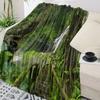 Decke Dschungel Grün Blätter Wald Decke Weich Bequem Plüschdecken Warm Sofa Bettlaken