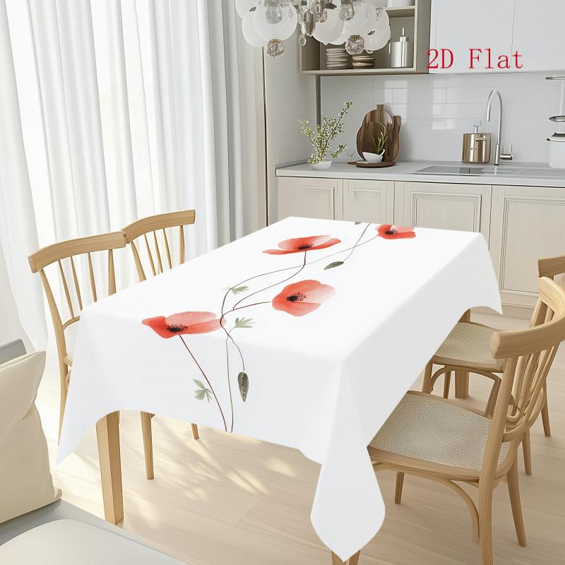 2D Flat 1pc Elegant Abstract Tablecloth Suitable for Breakfast/Lunch/Dinner Rectangular Table Cover Modern Texture Suitable for Office Banquet Tables