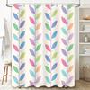Bunter floraler Duschvorhang Weiß Rosa Blau Grün Lila Badezimmerdeko Für Heimdekoration Wasserdichte Badematten-Sets 72 X 78