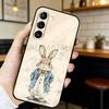 Cute P-Peter Rabbit Phone Case For Samsung S20,21,22,23,24,25,26 Ultra,Plus,Black Soft Cover
