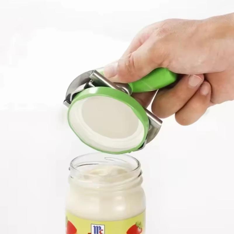 Apriscatole in Acciaio Inossidabile Risparmio di Fatica Svitare Tappo Apritore Multifunzione per Casa Regolabile Apriscatole Rotante Strumenti da Cucina
