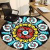 1pc Suzani Embroidery Pattern Carpet, Round Non Slip Durable Large Size Office Carpet, Suitable for Office