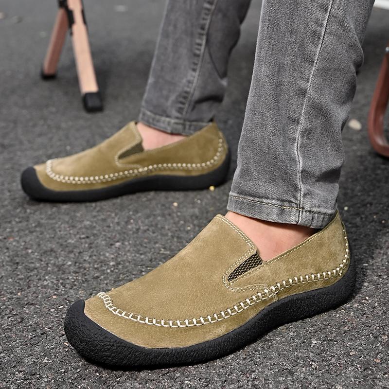 Fashion Mens Casual Shoes Sneakers Fashion Suede  Loafers Comfortable Flat Driving Shoes Zapatos De Hombre Large Size Men outdoor  Shoes
