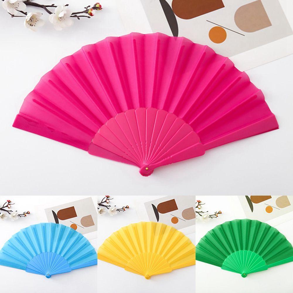 Square Dance Props Foldable Party Favors Plastic Folding Fan Morning Exercise Craft Fan Dancing Fan
