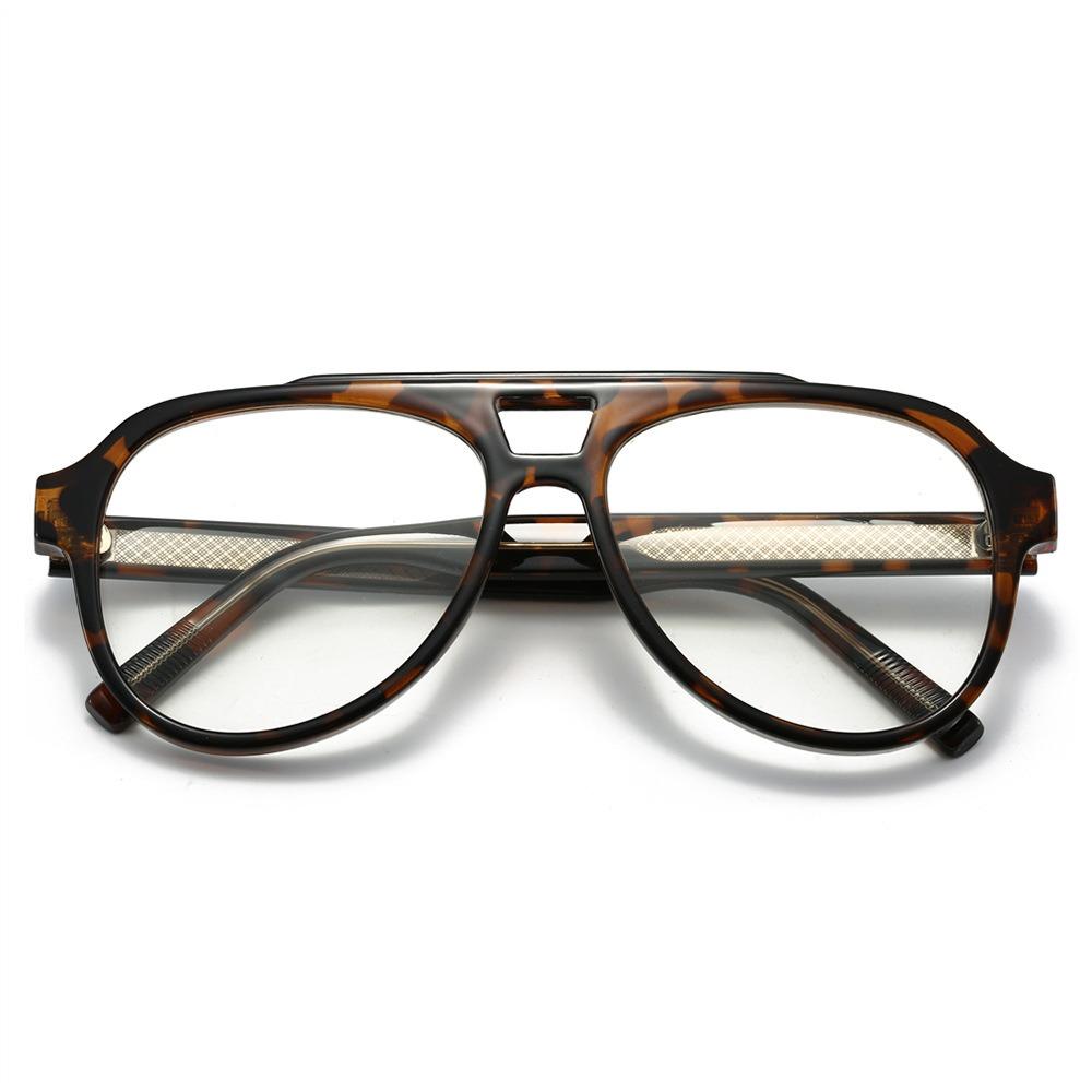 

Stylish Prescription Glasses Square Anti Blue Light Reading Glasses Hand Made Double Bridge Eyeglasses for Men and Women plastic demo lens