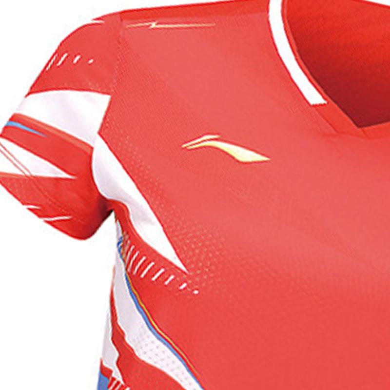 Li-Ning Training Competition Quick-Dry Comfortable Breathable Cool Short Sleeve T-Shirt Women Tops Cinnabar-Red Standard-White AAYU134-3