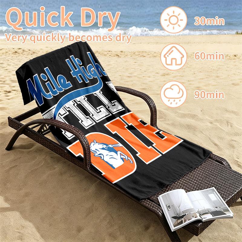 Denver Broncos Beach towels also serve as bath towels summer essential a musthave for the outdoors the beach and the pool