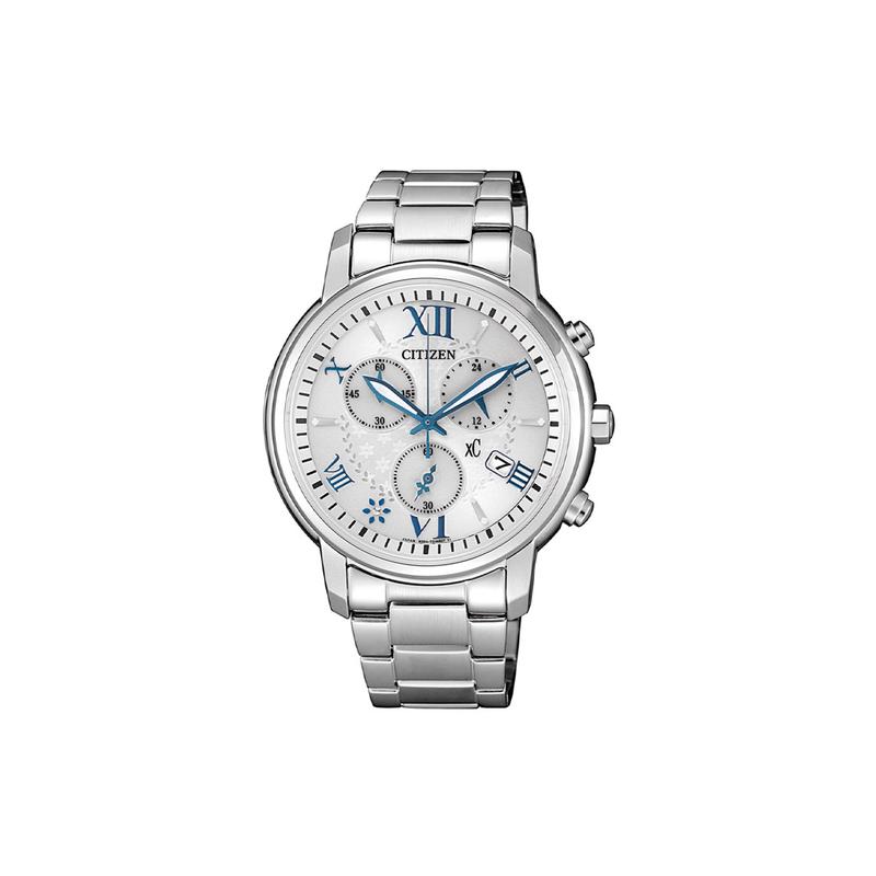 

CITIZEN xC series 50 meters waterproof and elegant light Quartz Steel Strap women s watch silver dial FB1430-69A синій