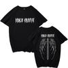 Womens Oversized Loose Fit Cotton T-Shirt With Graphic Print Round Neck Short Sleeve Casual Top