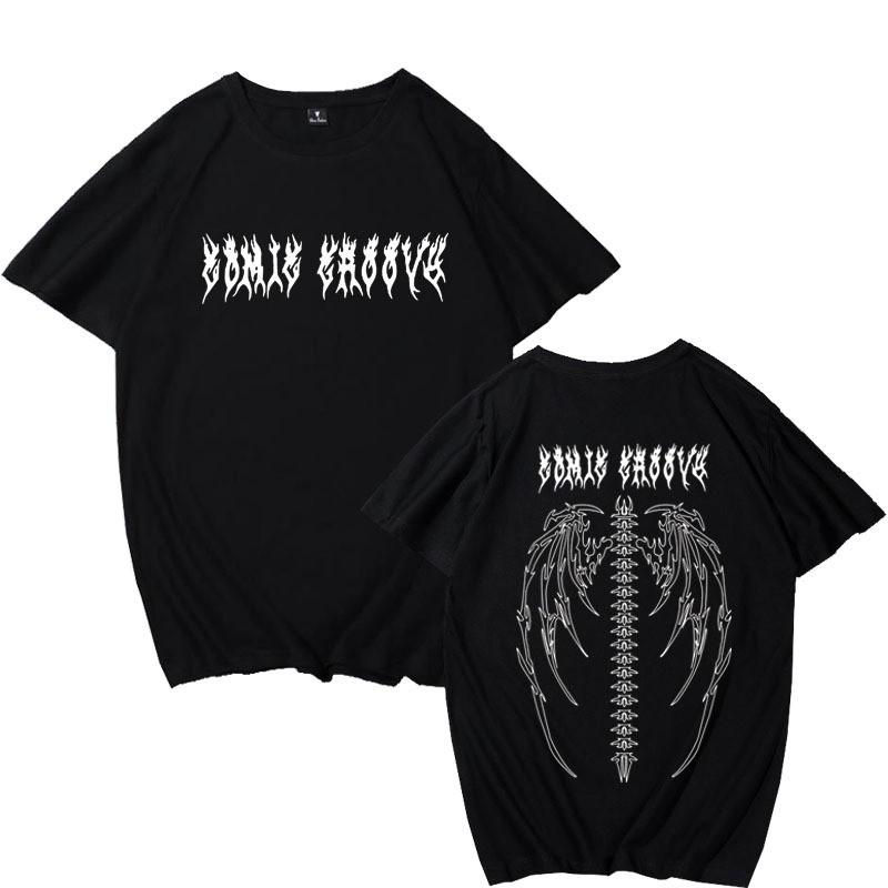 Womens Oversized Loose Fit Cotton T-Shirt With Graphic Print Round Neck Short Sleeve Casual Top