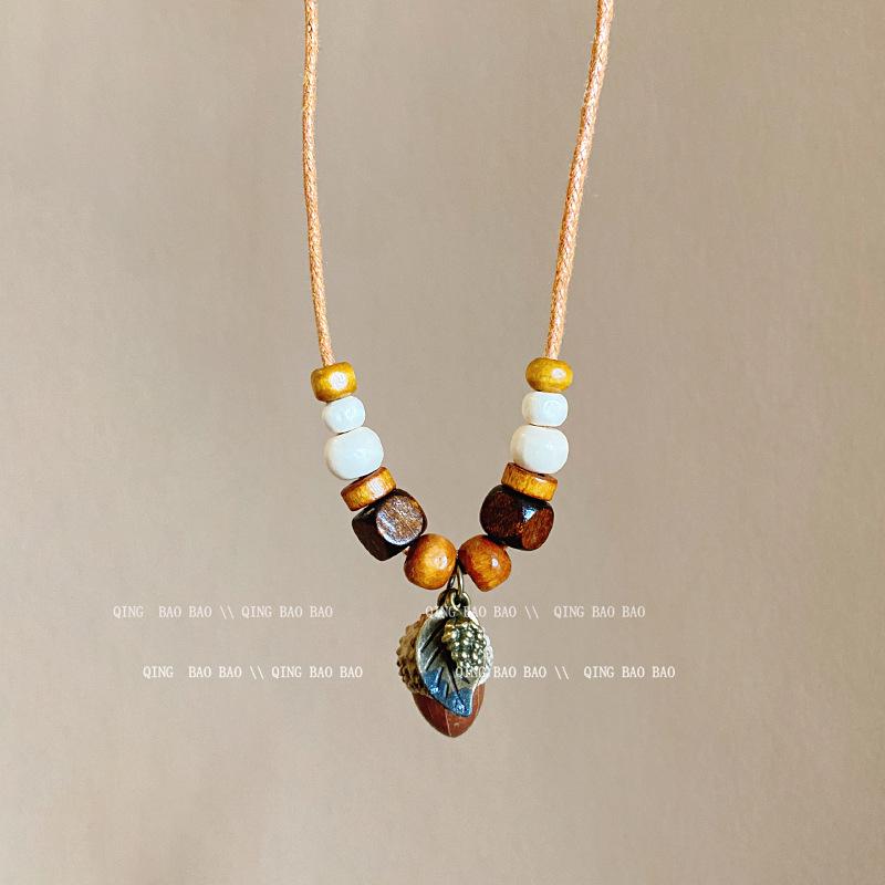Zen Retro Chinesische Keramik Halskette - Handgewebtes Nischendesign für Frauen