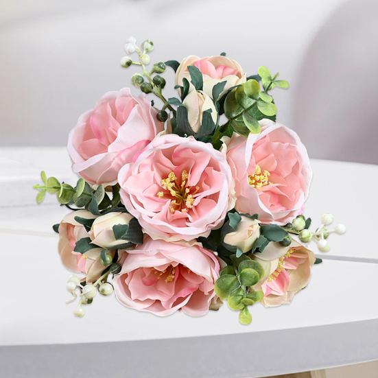 Wedding Bouquet Realistic Romantic Aesthetic Decorative Faux Silk Flower 10-headed Simulation Hibiscus