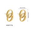 Creative Gold Plated Stainless Steel Round Geometric Earrings for Women Statement Geometric Studs Fashion Jewelry Waterproof