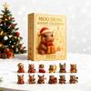 Moo Deng Advent Calendar 2025 24 Days Christmas Countdown with Acrylic Hippo Ornaments Surprise Gifts for Children And Adults