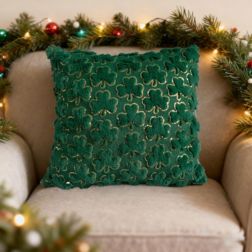 Green Embroidered Pillowcase, High-end Sofa/bedside Cushion Cover (pillow Insert Not Included)