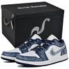 Jordan Air Jordan 1 Abrasion Resistant Low Top Vintage Basketball Shoes Men's Blue White 553558-141(Team96-S-BOX)