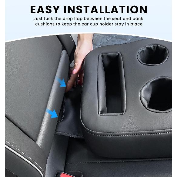Car Cup Holder, Back Seat Cup Holder For Car, PU Leather Couch Sofa Bed Cup Holder Expander Tray, Boat Tray, Organizer For Trucks, Minivans, SUVs,