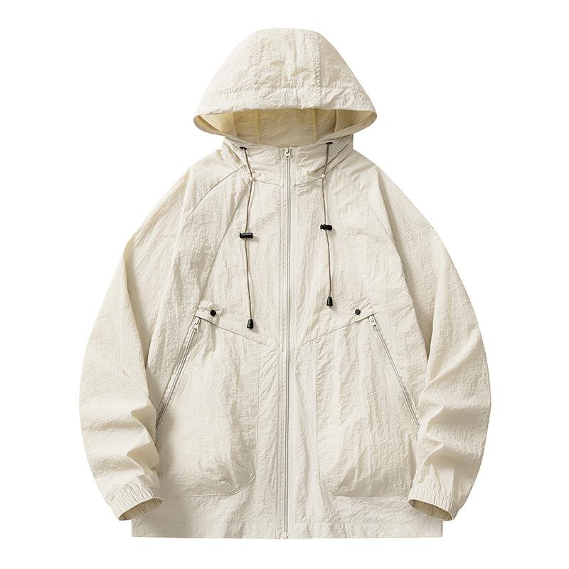 Ice silk sunscreen clothes men's summer summer outdoor loose UV protection waterproof casual couple skin clothes