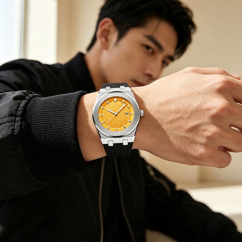 Youth Fashion Men Watch Chronograph Date Silicone Quartz Man Watch Waterproof Luminous High Quality Men's Watches Reloj