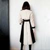 Women Fashion Contrast Color Patchwork Spring Windbreaker Coat Female Windproof Jacket Autumn Korean Mid-length Trench Coat