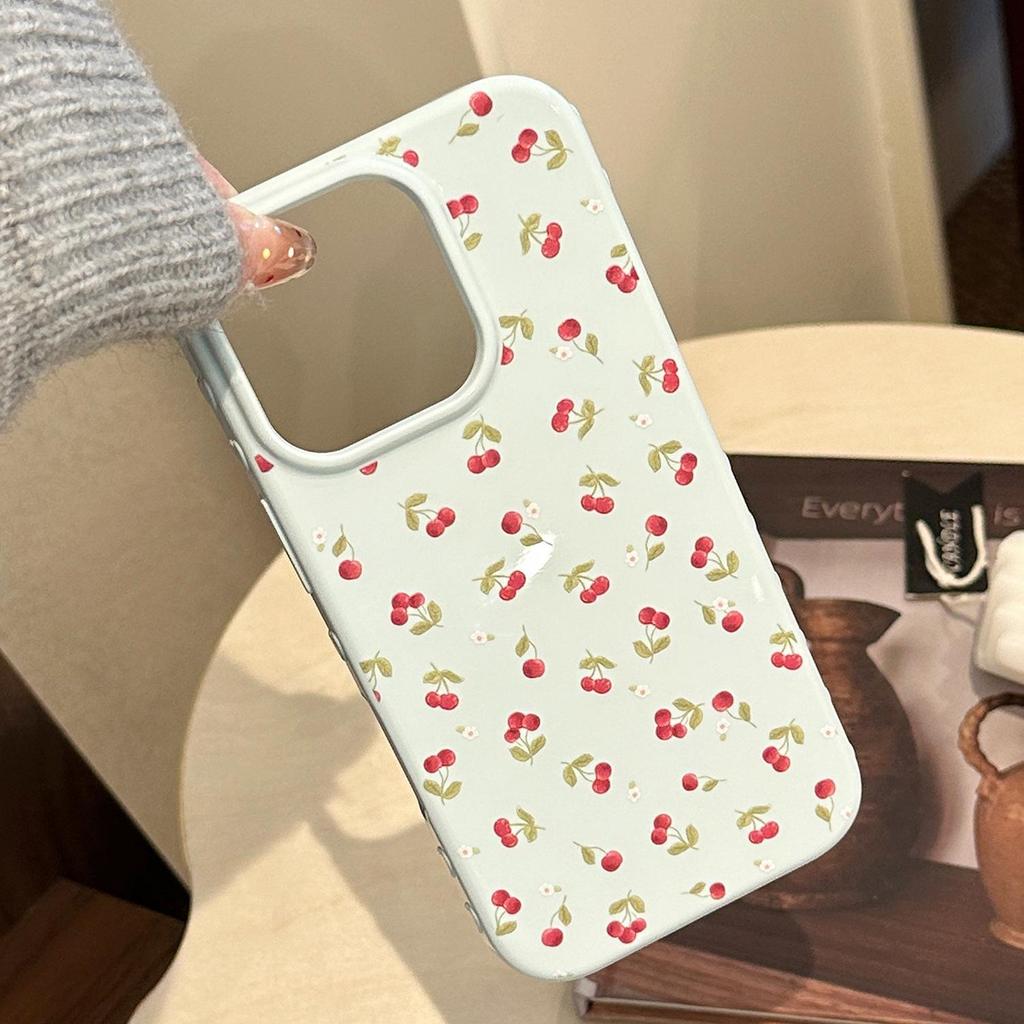 Little Fresh Mint Cherry Phone Case for iPhone 17, iPhone 17 Pro Max