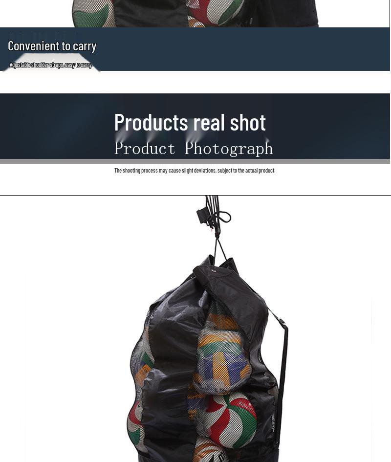 Cross-Border Sports Ball Storage Bag: Large Mesh Drawstring for Football, Basketball, Volleyball Equipment.