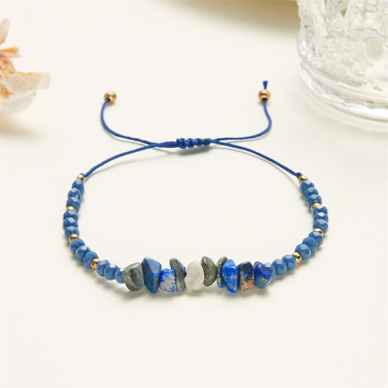 Natural Stone Gravel Chip Beads Bracelet Irregular Pink Crystal Amethysts Quartzs Bracelets Adjustable Wristbands For Women Men